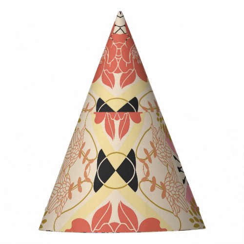 Floral seamless vintage pattern design party hat