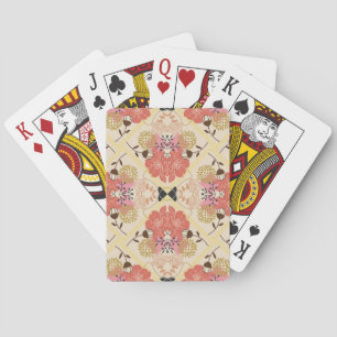 Floral seamless vintage pattern design. poker cards