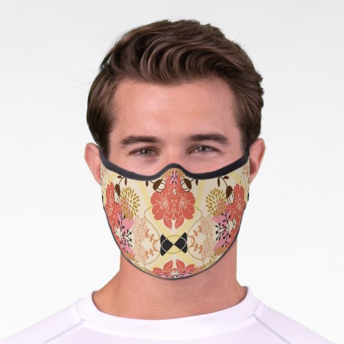 Floral seamless vintage pattern design premium face mask