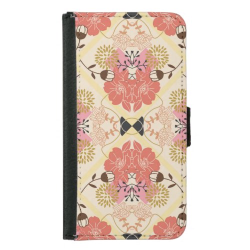 Floral seamless vintage pattern design samsung galaxy s5 wallet case