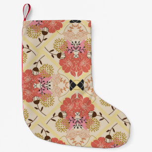 Floral seamless vintage pattern design. small christmas stocking