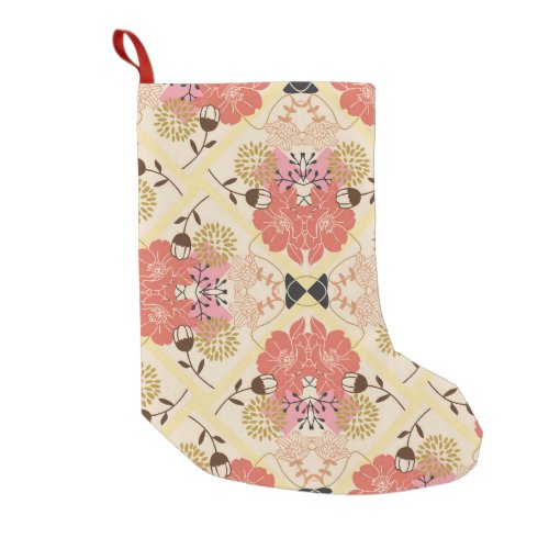 Floral seamless vintage pattern design small christmas stocking