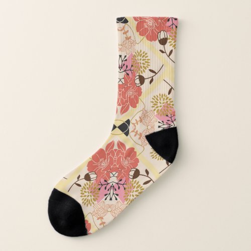 Floral seamless vintage pattern design socks