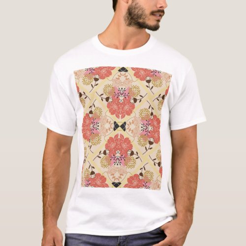 Floral seamless vintage pattern design T_Shirt