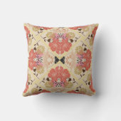 Floral seamless vintage pattern design. throw pillow (Back)