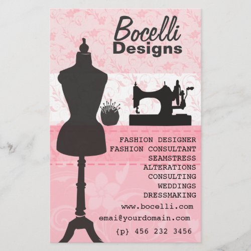Floral Seamstress Fashion Dress Form Mannequin Flyer