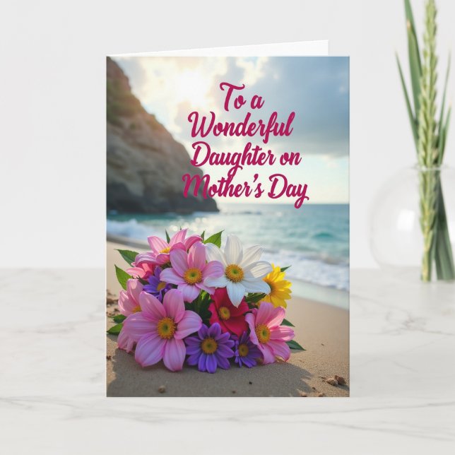 Floral Seaside Mothers Day Card (Front)
