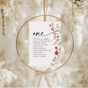 Floral Seating Chart Card Table One
