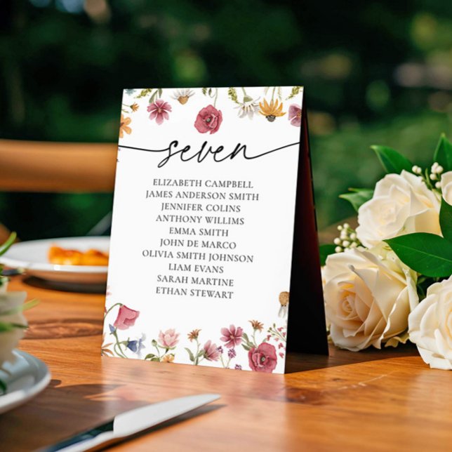 Floral Seating Chart Card | Table Seven (Creator Uploaded)