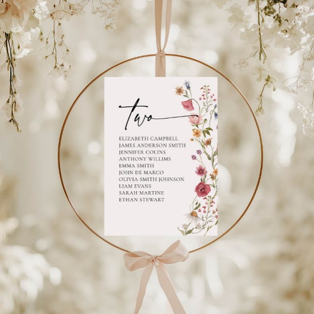 Floral Seating Chart Card | Table Two (Creator Uploaded)