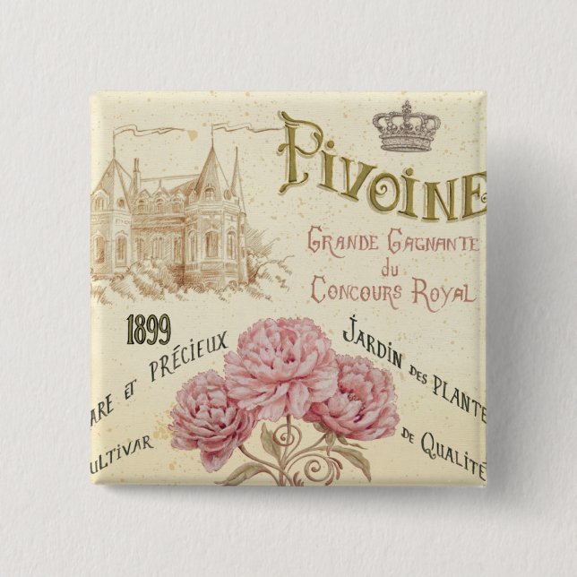 Floral Seed Packet Button (Front)