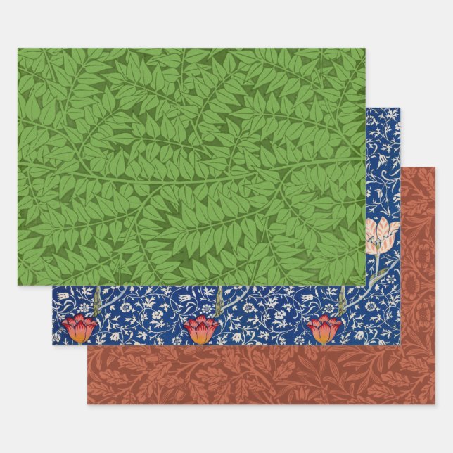 Floral Selection of William Morris Wrapping Paper Sheets (Set)
