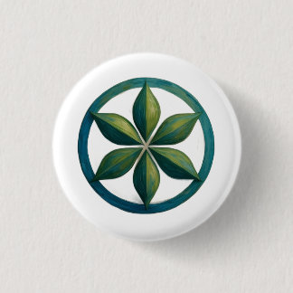 Floral Serenity Art Badge Button