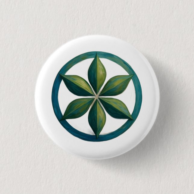 Floral Serenity Art Badge Button (Front)