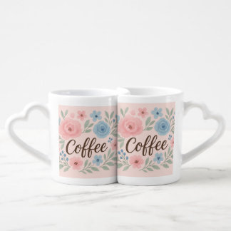 Floral Serenity Coffee Art Mug Set