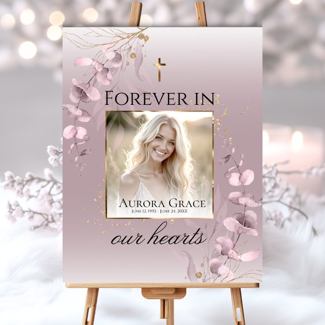 Floral Serenity Funeral Program Card Poster (Creator Uploaded)