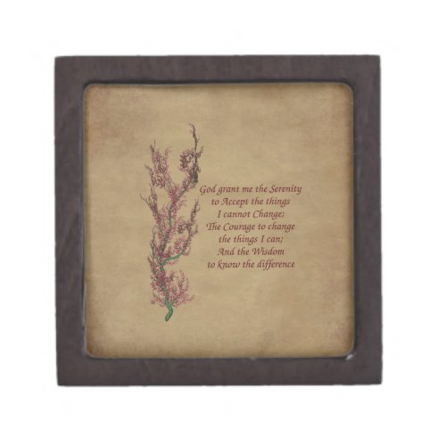 Floral Serenity Prayer Inspirational  Gift Box