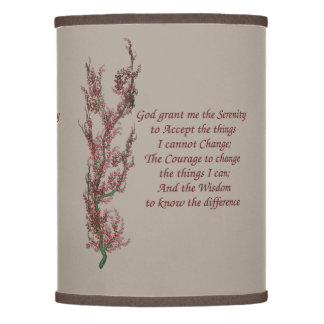 Floral Serenity Prayer Inspirational Quote Lamp Shade