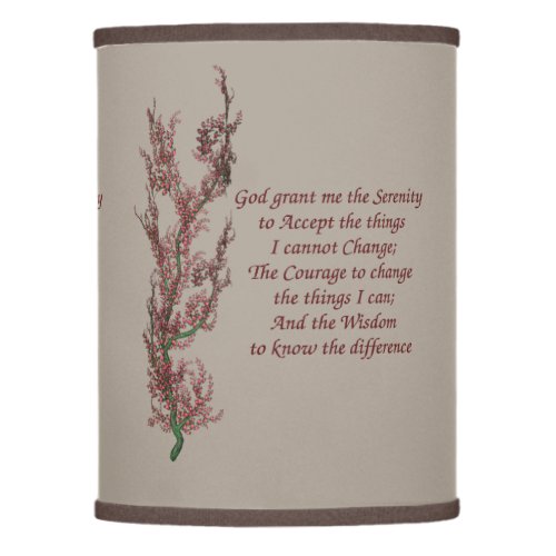 Floral Serenity Prayer Inspirational Quote Lamp Shade