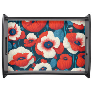 Floral  serving tray