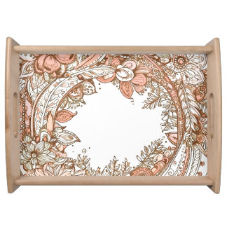 floral serving tray