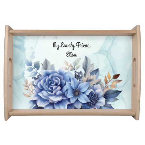 Floral serving tray