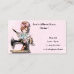Floral Sewing Machine Girl Business Card