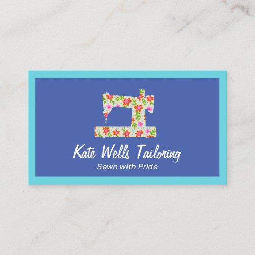 Floral Sewing Machine Seamstress Calling Card
