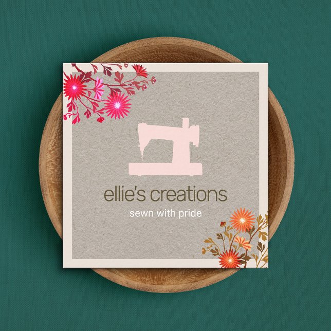 Floral Sewing Machine Seamstress or Tailor Kraft Calling Card (Creator Uploaded)