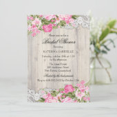 Floral Shabby Chic & Lace Bridal Shower Invite (Standing Front)