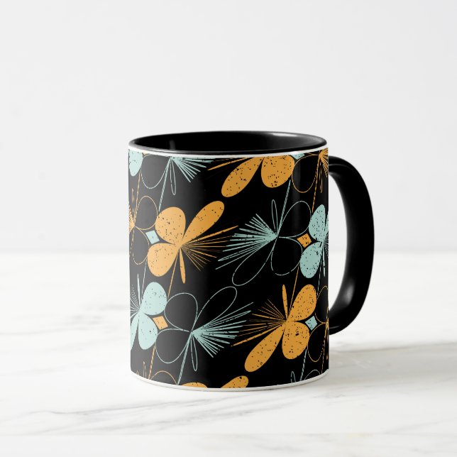 Floral shapes seamless pattern mug (Front Right)