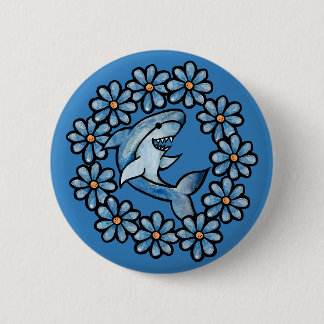 Floral Shark Button