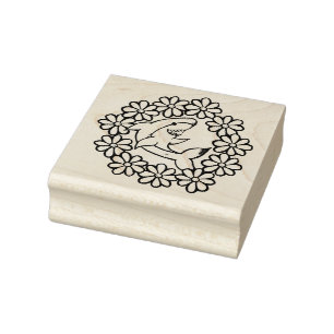 Floral Shark Rubber Stamp