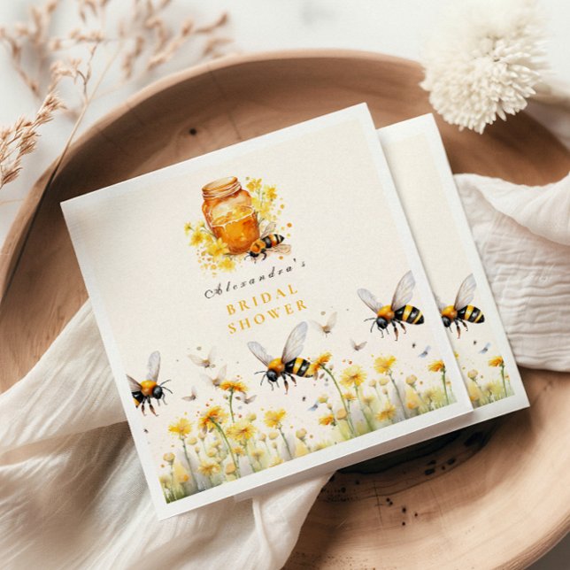  Floral She Found Her Honey Bridal Napkins (Creator Uploaded)