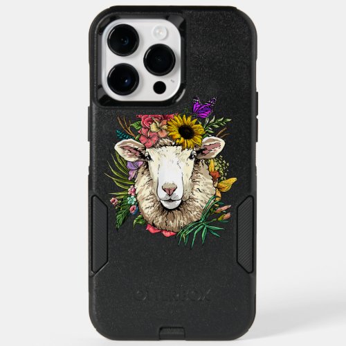 Floral Sheep Spring Nature Farm Sheep Lovers OtterBox iPhone 14 Pro Max Case