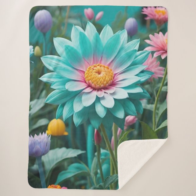 Floral Sherpa Blanket  (Front)