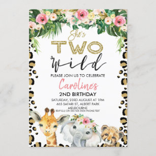 Second Birthday 5047 Printable Printed Invitations First Birthday Zoo Birthday Invitation Jungle Safari Birthday Invitation