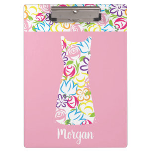 Floral Shift Dress Personalized Clipboard