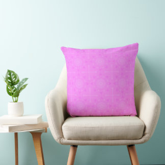 Floral Shocking Pink Throw Pillow