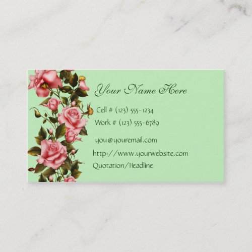 Floral Shop Roses Business Card