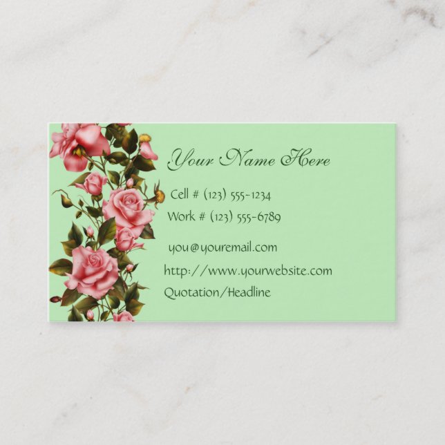 Floral Shop Roses Business Card (Front)