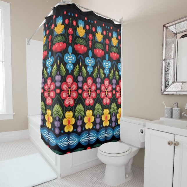 floral shower curtain (In Situ)