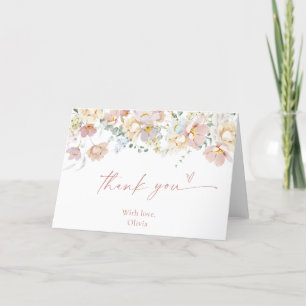 Floral Shower Thank You Card, Shower Wildflower Card