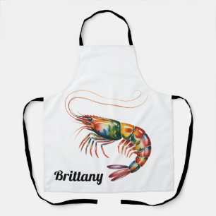 Floral Shrimp Art Custom Apron