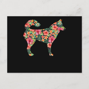 Floral siberian husky gift  Lovely flower dog gift Postcard