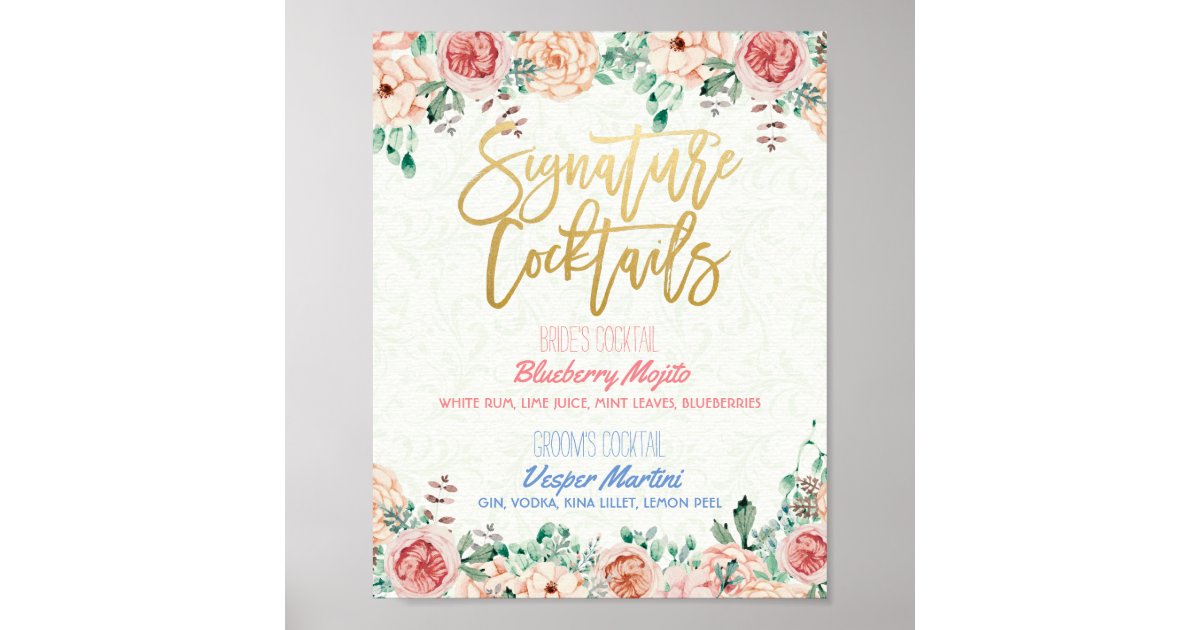 wedding drink menus