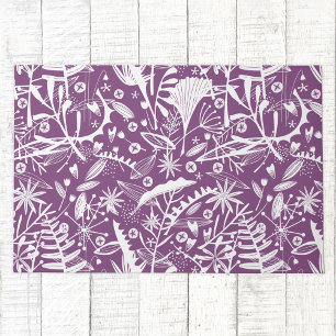 Floral Silhouette Botanical Purple Doormat