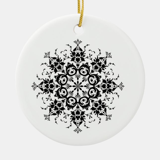 Floral Silhouette Ceramic Ornament (Front)