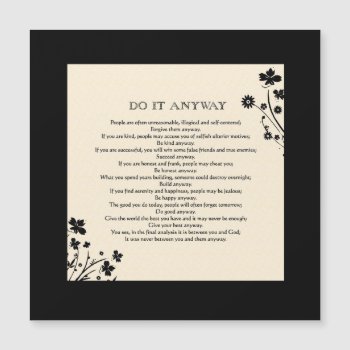 Floral Silhouette Do It Anyway by PawsitiveDesigns at Zazzle