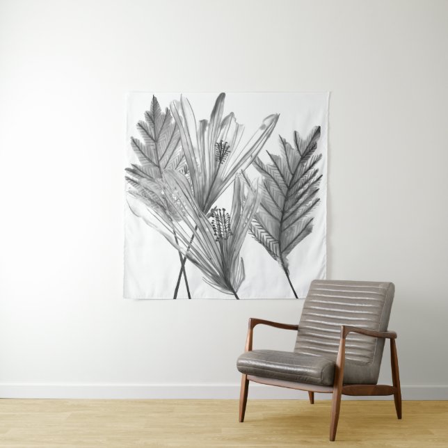 Floral Silhouette - Grey Tapestry (In Situ)